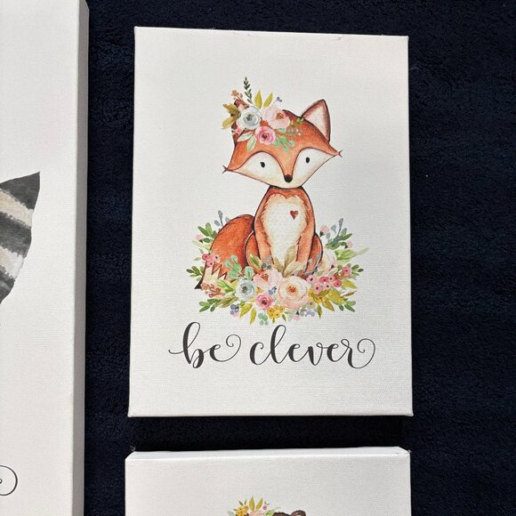 Woodland Animal Prints for Baby Girl Nursery (3) - Picture 3 of 6